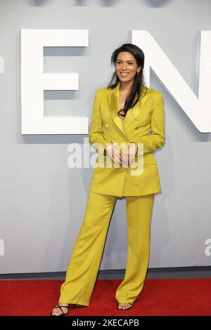 Crystelle Pereira attends the UK Premiere of 'The Menu' at BFI Southbank Stock Photo