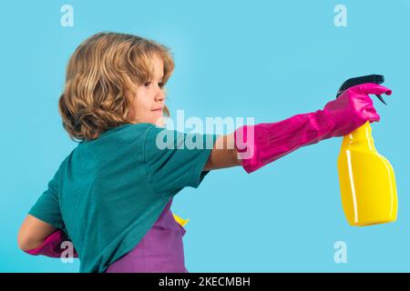 Premium Photo  Child use duster and gloves for cleaning funny