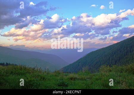 Evening at the Spitzner Alm in the Ulten Valley, South Tyrol Stock Photo