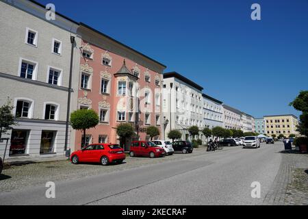 Germany, Bavaria, Upper Bavaria, Traunstein county, Tittmoning, town square Stock Photo