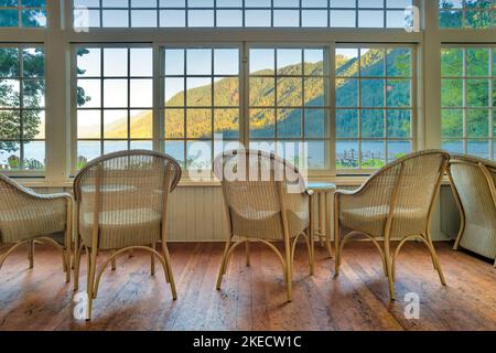 Lake Crescent Lodge in Olympic National Park Washington USA Stock Photo
