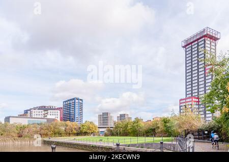 blackwell east india dock basin park Stock Photo