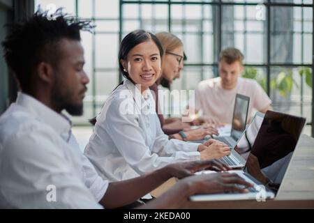group of successful business people working in the office Stock Photo