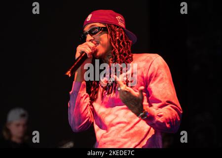 London, UK. 11th Nov 2022. Young Adz of British hip hop group D-Block Europe in concert during their ‘Lap 5’ tour at The O2 in London Credit: John Barry/Alamy Live News Stock Photo