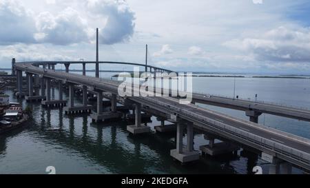 An aerial view of the CCLEX cebu-cordova bridge Stock Photo