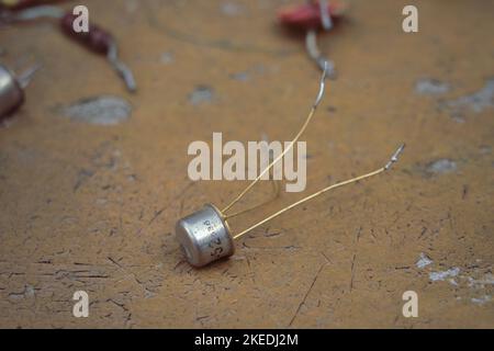 Old transistor from '80s Stock Photo