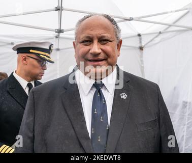 Secretary of Navy Carlos Del Toro attends annual Veterans Day parade on 5th avenue on November 11, 2022. Stock Photo