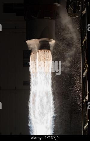 Nov 10, 2022; Lompoc, CA, USA;  A close up view of the boosters from the United Launch Alliance (ULA) Atlas V rocket as it launches from Space Launch Stock Photo