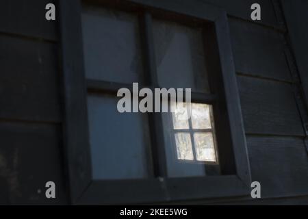 dark grunge window . light and shadow. Hope concept Stock Photo