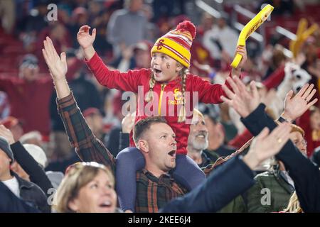 Los Angeles, USA. 11th Nov, 2022. Football fans in an NCAA college football game between the Southern California and the Colorado Friday, Nov. 11, 2022, in Los Angeles. (Credit Image: © Ringo Chiu/ZUMA Press Wire) Stock Photo