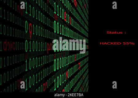 A binary code in databases are hit by hacking Stock Photo