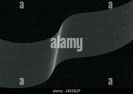 The information channel of binary code on a black background. Stock Photo