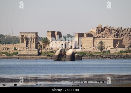 Philae temple on Agilika island in Aswan, Egypt Stock Photo