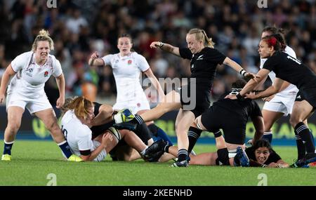 New Zealand's Kendra Cocksedge during in the Women's Rugby World Cup final match at Eden Park in Auckland, New Zealand. Picture date: Saturday November 12, 2022. Stock Photo