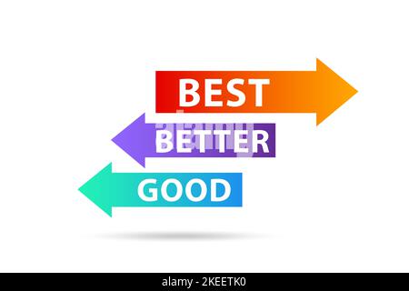 Best Better and Good comparative concept Stock Photo - Alamy