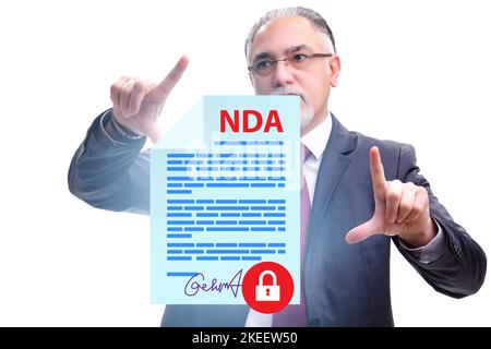 Businessman in the non disclosure agreement concept Stock Photo