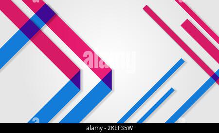 Pink and Blue Lines Abstract Background and Desktop Wallpaper, Simple, Elegant and Modern with White Backdrop Stock Photo