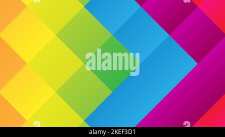 Colorful Desktop Abstract Wallpaper, Orange, Yellow, Green, Blue, Red, Purple Gradient Background Stock Photo