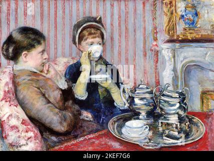 Mary Cassatt, Five O'Clock Tea, 1880, Oil on canvas, Museum of Fine Arts Boston, USA. Stock Photo