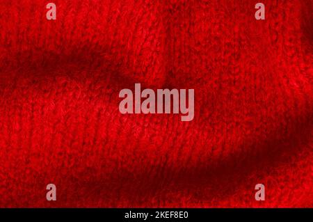Organic knitting background with detail wool threads. Stock Photo