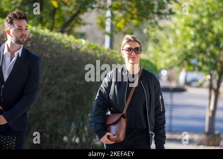 Kathleen Aerts arrives for a funeral ceremony of Nicole Josy Van Palm in Zemst, Saturday 12 November 2022. The Belgian singer, who formed a duo with Hugo Sigal Verbraeken, died on Thursday, November 3 at the age of 76 after she fell down a staircase. BELGA PHOTO NICOLAS MAETERLINCK Stock Photo