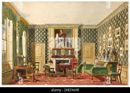 Mary Ellen Best, An Interior, Circa 1837-1840,  Brush and watercolor, graphite on off-white wove paper, Cooper Hewitt, Smithsonian Design Museum, USA. Stock Photo