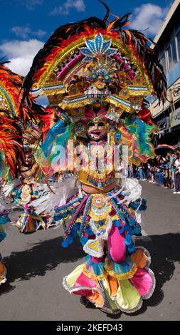 The smiling masks were a declaration of the people of Bacolod City that they will pull through and survive the challenges and tragedies that they are... Stock Photo