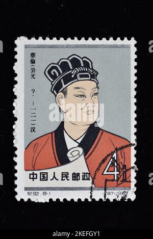 CHINA - CIRCA 1962: A stamps printed in China shows  C92 Scientists of Ancient China (2nd Set) Cai Lun , circa 1962 Stock Photo