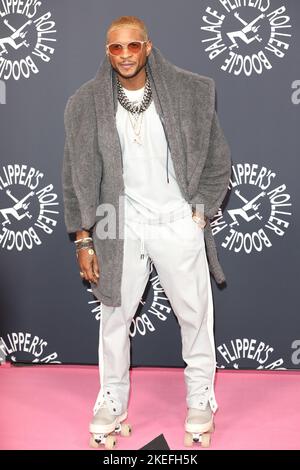 Usher attends the Opening of Flipper's Roller Boogie Palace in London. Stock Photo
