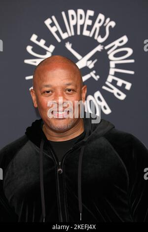 Dr. Dre attends the Opening of Flipper's Roller Boogie Palace in London. Stock Photo