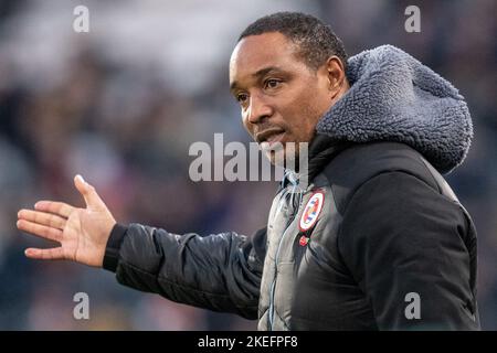 Paul Ince Manager of Reading gestures and reacts during the Sky Bet Championship match Hull City vs Reading at MKM Stadium, Hull, United Kingdom, 12th November 2022  (Photo by James Heaton/News Images) Stock Photo