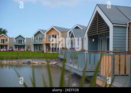 The new Chalets at Butlins, Minehead Stock Photo - Alamy