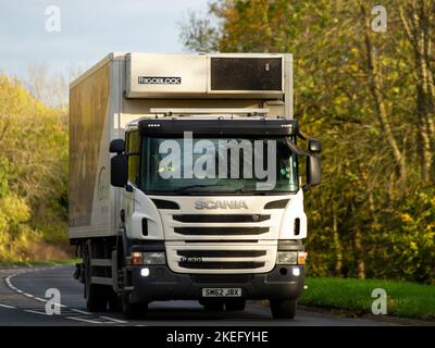 2013 white Scania P230 lorry Stock Photo