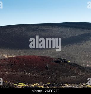 Rugged Terrain in Craters of the Moon National Monument and Preserve in Idaho. The National Park Service describes the park as 'a vast ocean of lava' Stock Photo