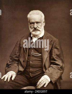 A portrait photograph of Victor Hugo by Étienne Carjat. 1876. Stock Photo