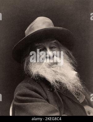 A portrait photograph of Walt Whitman by George C. Cox. 1887. Stock Photo