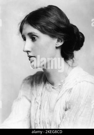 A portrait photograph of Virginia Woolf, by George Charles Beresford. 1902. Stock Photo