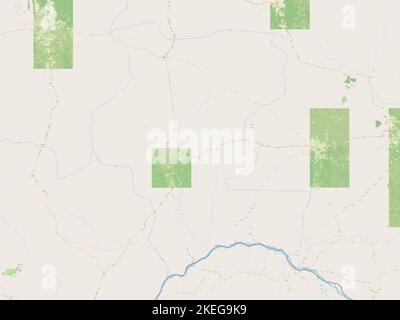 Kemo, prefecture of Central African Republic. Open Street Map Stock Photo