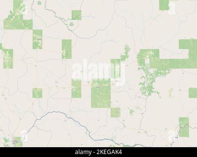 Ouaka, prefecture of Central African Republic. Open Street Map Stock Photo