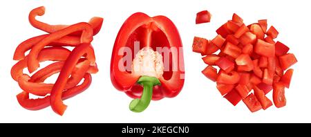 red sweet bell pepper isolated on white background Stock Photo