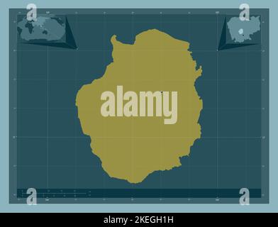 Kampong Chhnang, province of Cambodia. Solid color shape. Corner auxiliary location maps Stock Photo