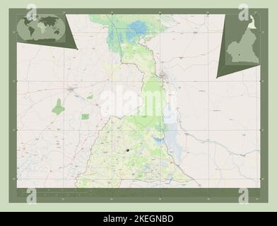 Extreme-Nord, region of Cameroon. Open Street Map. Corner auxiliary location maps Stock Photo