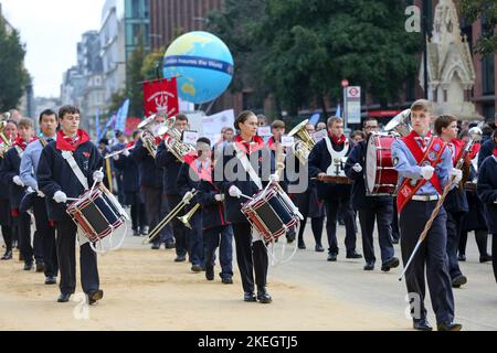 London, UK. 12th Nov, 2022. Military personnel march during the parade of the Lord Mayor's Show. The show honours the new Lord Mayor, Nicholas Lyons, the 694th Lord Mayor of the City of London which dates back to the 13th century. The Lord Mayor will serve as a global ambassador for the UK-based financial and professional services industry. Credit: SOPA Images Limited/Alamy Live News Stock Photo