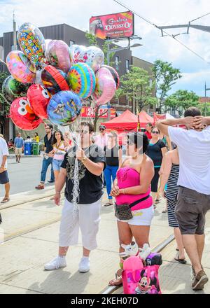 Salsa on St. Clair Avenue West in Toronto, Canada, 2012 Stock Photo