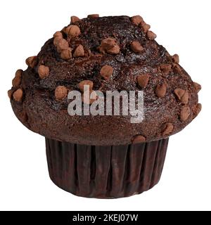 chocolate chip muffin isolated on white background  Stock Photo