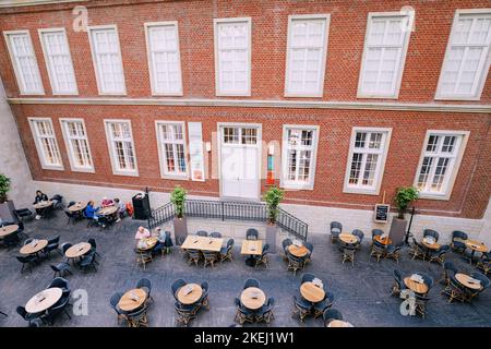 26 July 2022, Munster, Germany: Pablo Picasso museum and contemporary art museum building in Muenster Stock Photo