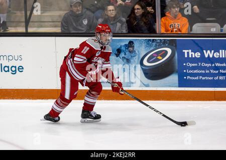 Sacred Heart center Ryan Steele (11) skates against Niagara during an NCAA  hockey game on Saturday, Oct. 30, 2021, in Bridgeport, Conn. (AP Photo/Adam  Hunger Stock Photo - Alamy