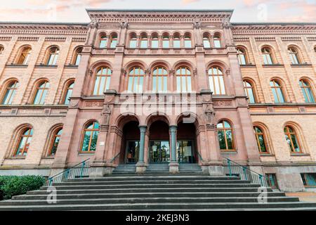 26 July 2022, Munster, Germany: Amtsgericht or District Court Building at city street. Justice and law in Rhineland and Westphalia Stock Photo