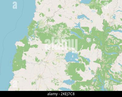 Los Rios, region of Chile. Open Street Map Stock Photo