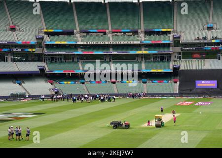 A general view ahead of the T20 World Cup Final match at the Melbourne Cricket Ground, Melbourne. Picture date: Sunday November 13, 2022. Stock Photo